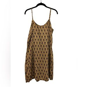 Upwest Tank Dress - Tan/Black Print - Medium